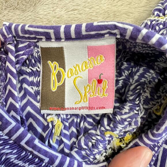 LSU Tigers Smocked Chevron Baby Dress Banana Split Kids Size 9 Months - Picture 3 of 4